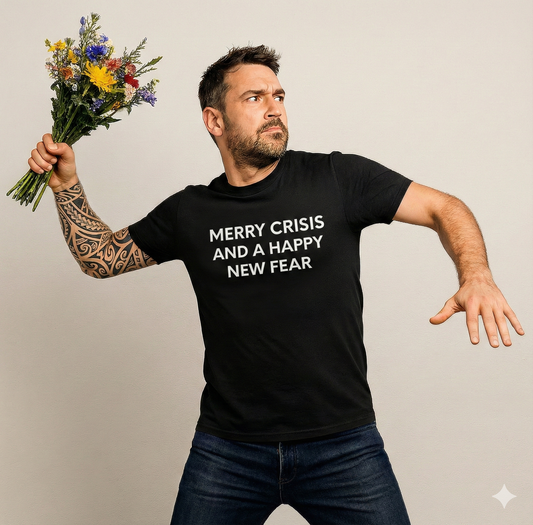 Merry Crisis & Happy New Fear - Black Tee