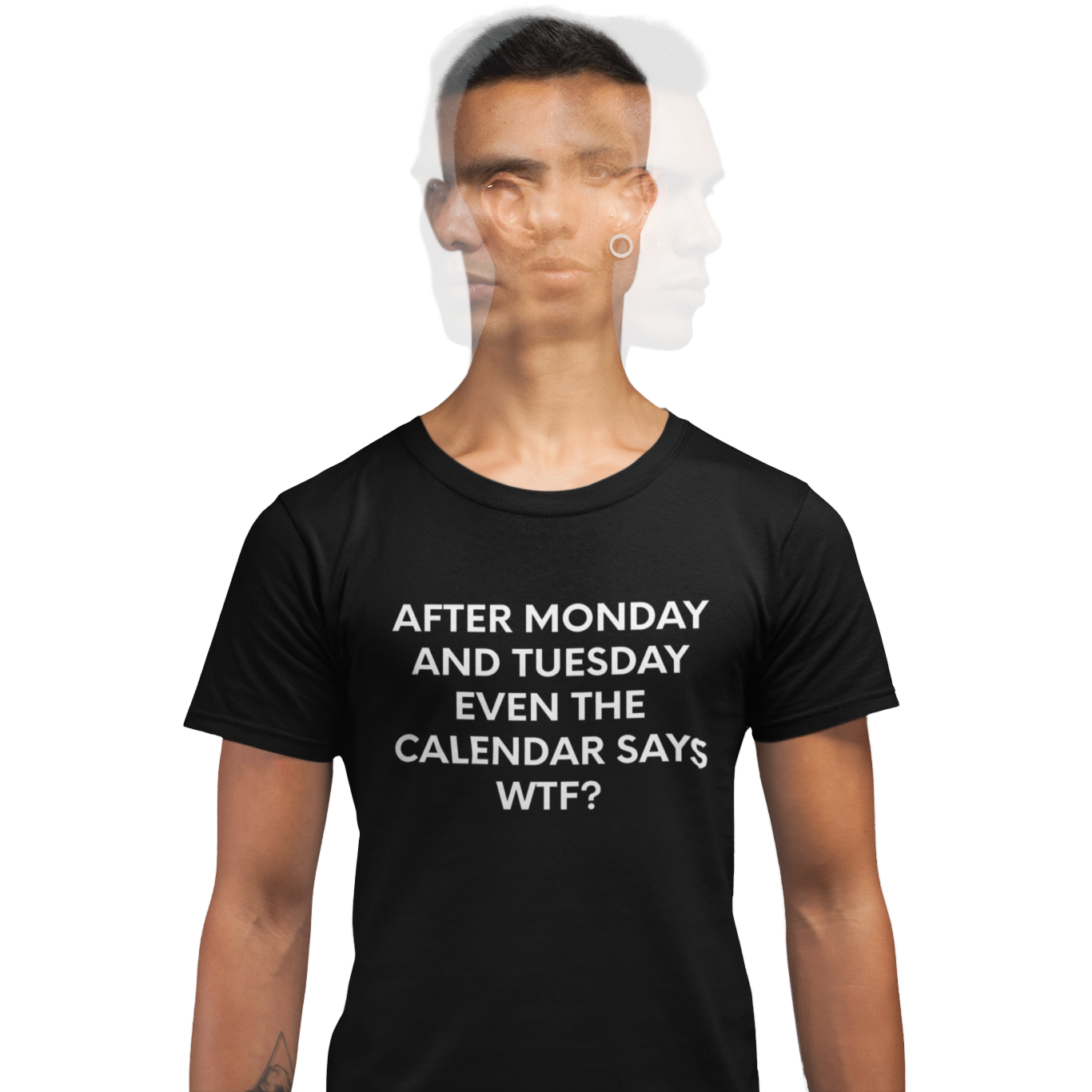 After Monday And Tuesday Even The Calendar Says WTF? - Black Tee - International