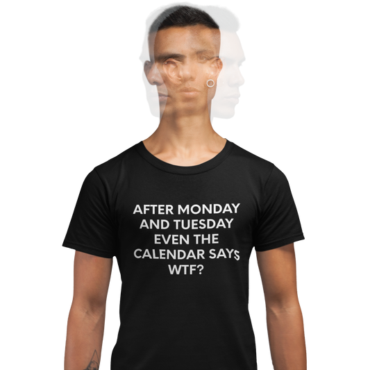 After Monday And Tuesday Even The Calendar Says WTF? - Black Tee - International