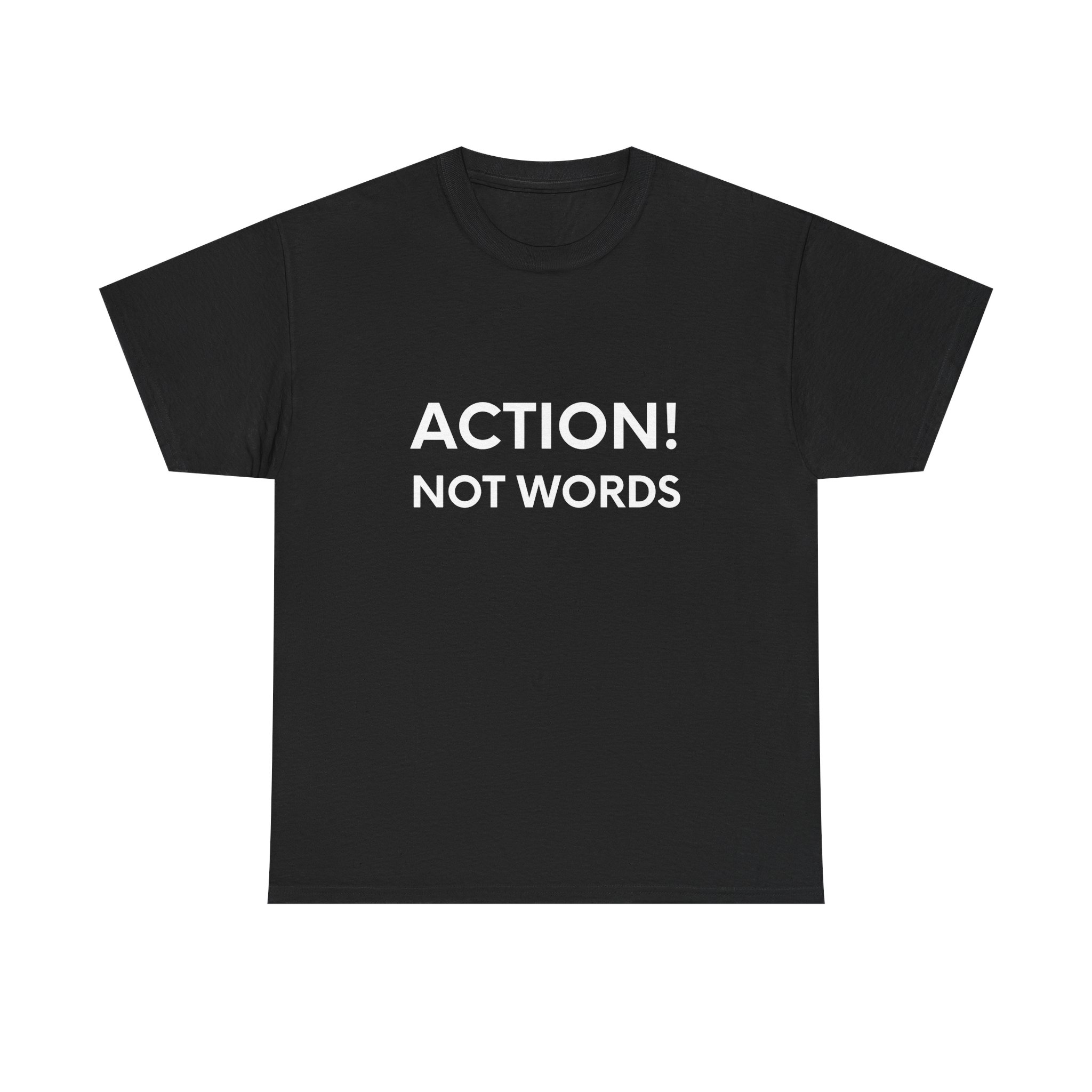 Action Not Words - Black Tee - Image 2