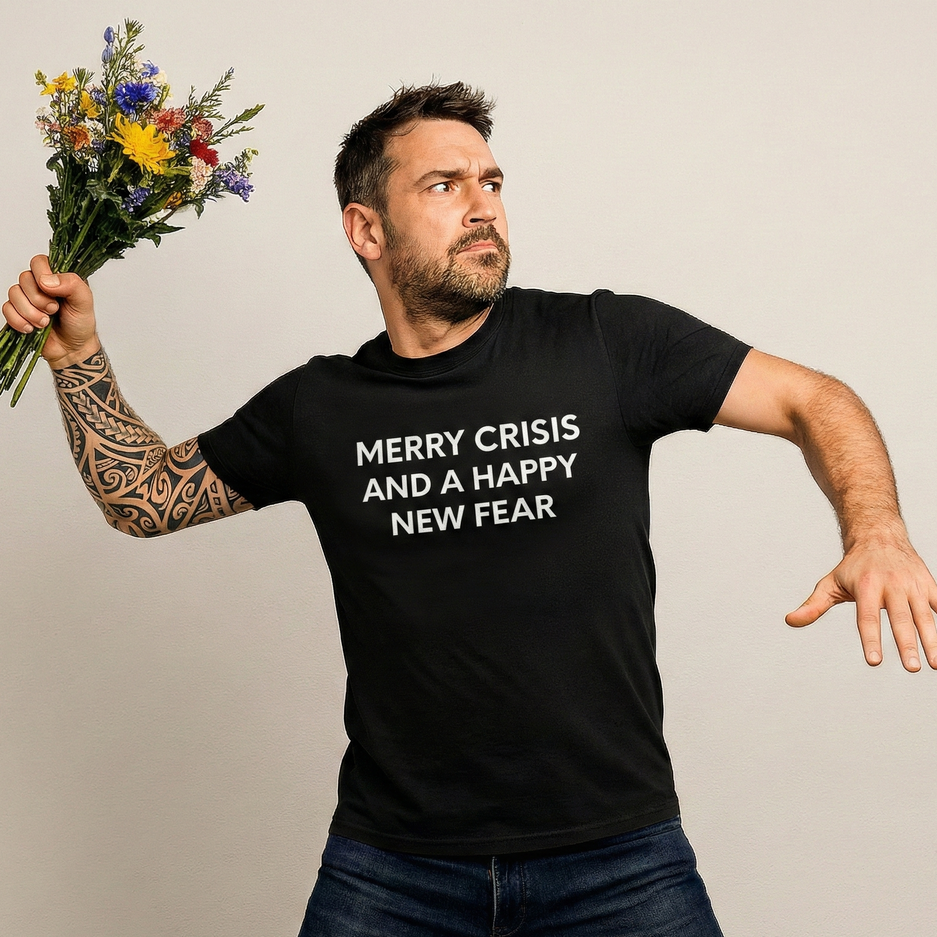 Merry Crisis & Happy New Fear - Black Tee