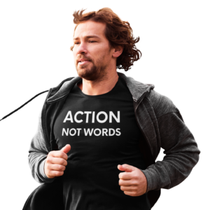 Action Not Words -  Black Tee